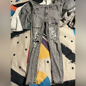 super high rise gray American Eagle jeggings